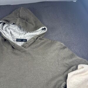 PAKA Breathe Alpaca Wool Blend‎ Hoodie Mens Medium Olive Green Oatmeal Pullover